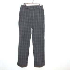 Vintage Dockers Y2K  Gray Plaid Cuffed Hem Trouser Pants Size 4
